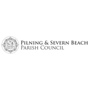 Logo of Pilning & Severn Beach Parish Council with a circular emblem and the council's name in text.