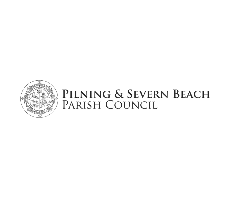 Logo of Pilning & Severn Beach Parish Council with a circular emblem and the council's name in text.